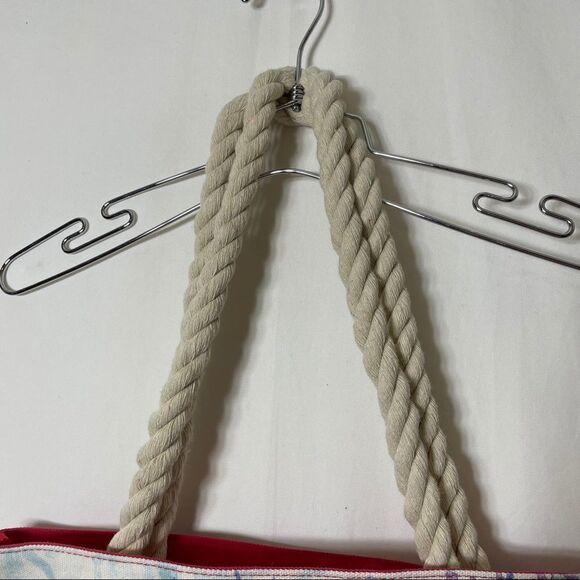 Coral Print Rope Handle Small Beach Tote Bag - Picture 5 of 11